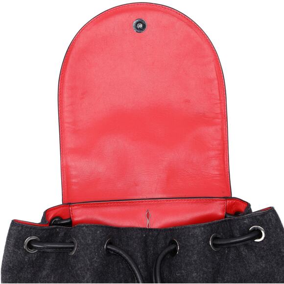 Christian Louboutin Explorer Funk Backpack Gray Black Red Wool Studded main image 8
